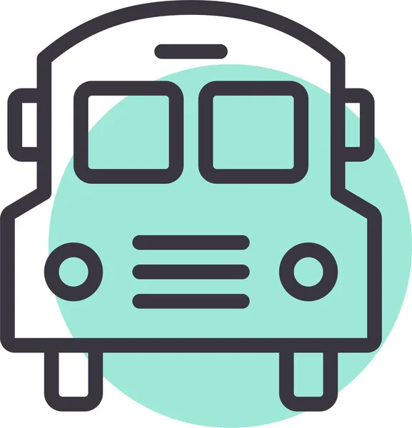 Busschulverkehr Ikone Stil Ausgefüllter Umrisse — Stockvektor