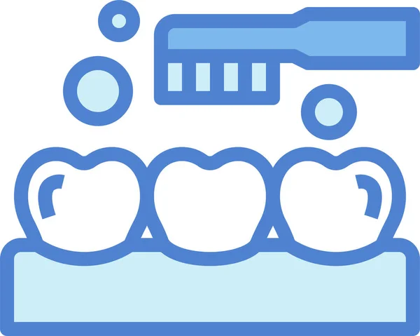 Escovação Limpeza Dentes Ícone Família Casa Categoria — Vetor de Stock