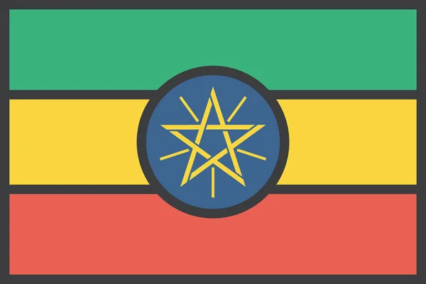 Ikona Africké Země Etiopie Stylu Vyplněného Obrysu — Stockový vektor
