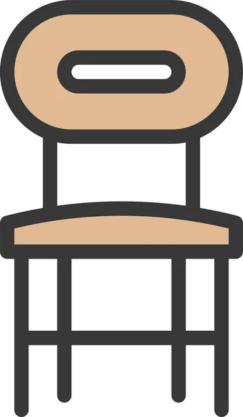 Armchair Bench Chair Icon Filled Outline Style — Stock Vector