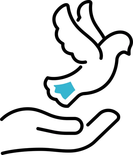 Hand Doves Peace Icon — Stock Vector