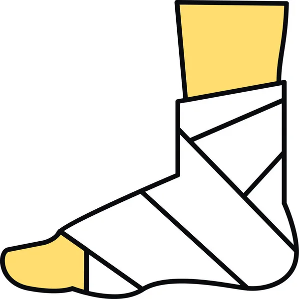 Foot Injury Plaster Icon Filled Outline Style — Stock Vector