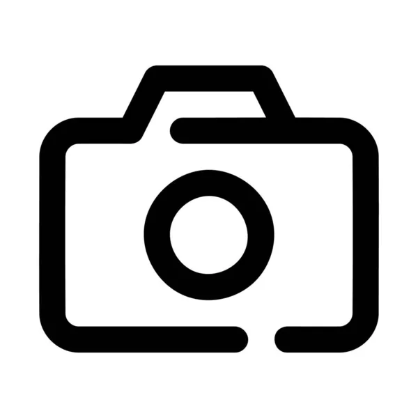 Fényképezőgép Fotó Ikon Körvonalazott Stílusban — Stock Vector