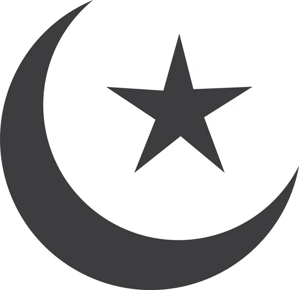 Creciente Festival Islam Icono Estilo Sólido — Vector de stock