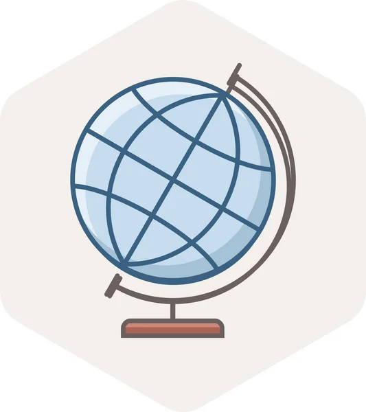 Кордоном Глобальна Ікона Плоскому Стилі — стоковий вектор