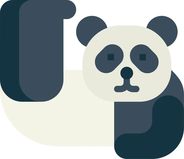 Panda Niedźwiedź Ikona Zwierząt — Wektor stockowy