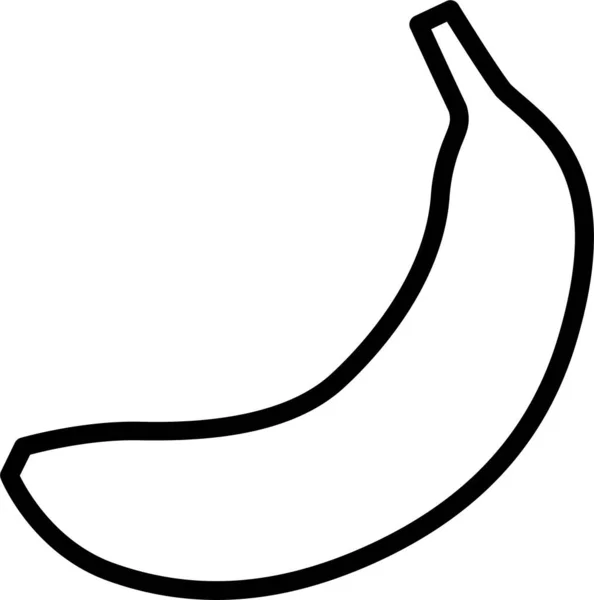 Икона Фруктов Банановой Еды Стиле Набросков — стоковый вектор