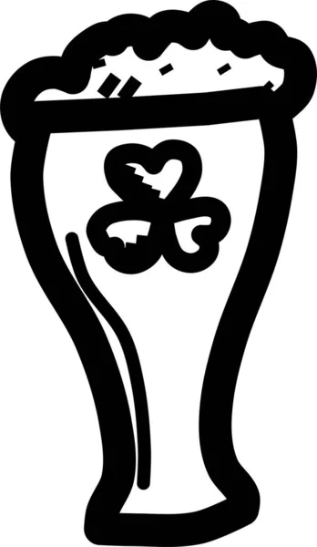 Piwo Świętować Irlandzką Ikonę Stylu Zarysu — Wektor stockowy
