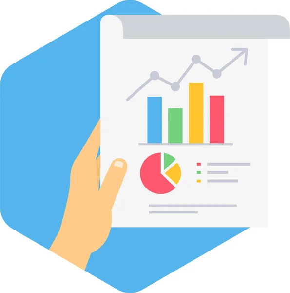 Rapport Analyse Analytique Icône Dans Style Plat — Image vectorielle