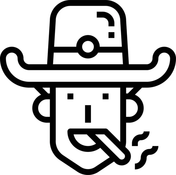 Cowboy Kalap Szivar Ikon — Stock Vector