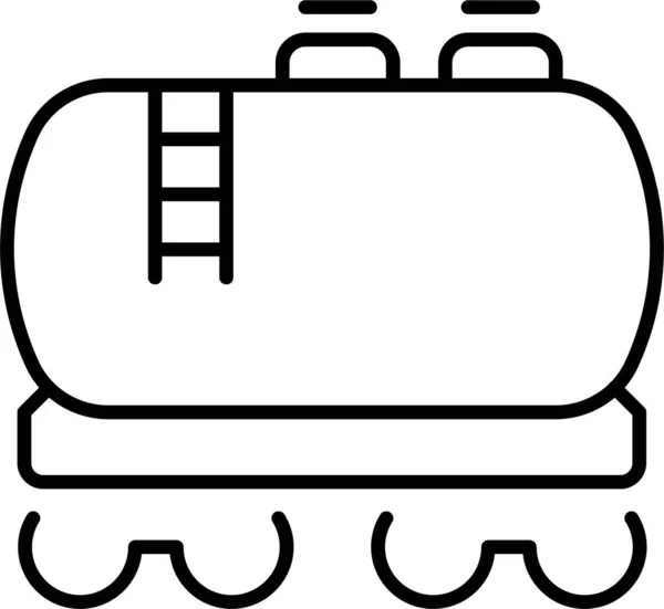 Olietankschip Pictogram Omtrek Stijl — Stockvector