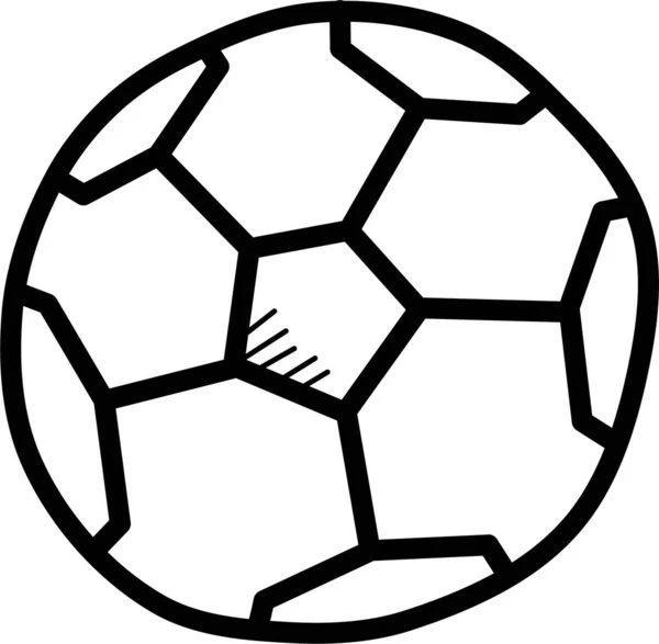 Bal Voetbal Games Pictogram Handgetrokken Stijl — Stockvector