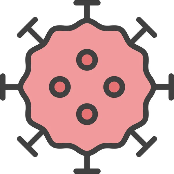 Икона Микробов Бактерий Гриппа Стиле Заполненного Контура — стоковый вектор
