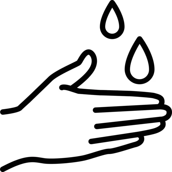 Hände Hygiene Wasserhahn Symbol Umriss Stil — Stockvektor
