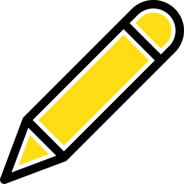 Icône Étude École Crayon Dans Style Contour Rempli — Image vectorielle