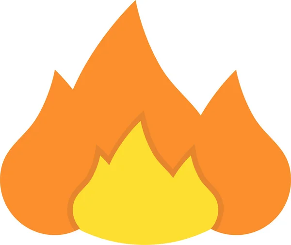 Brûler Icône Flamme Feu Dans Style Plat — Image vectorielle