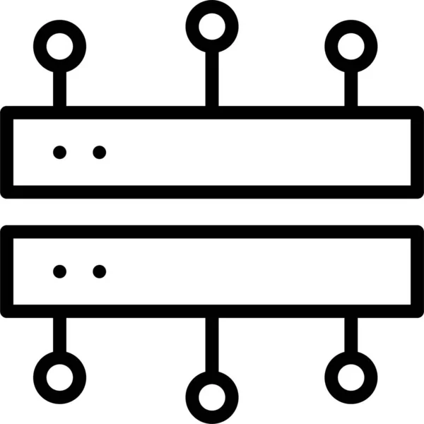 Verbinding Database Hosting Icoon Grote Lijnen Stijl — Stockvector