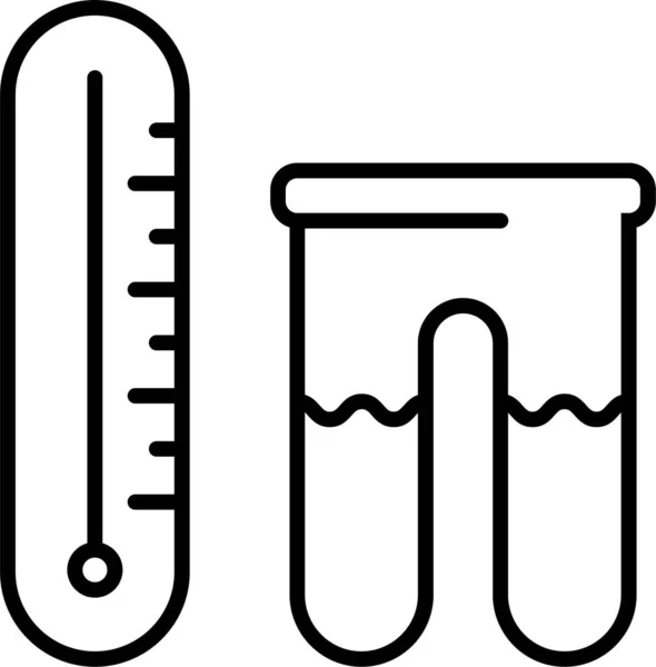 Flask Research Temperature Icon — Stock Vector