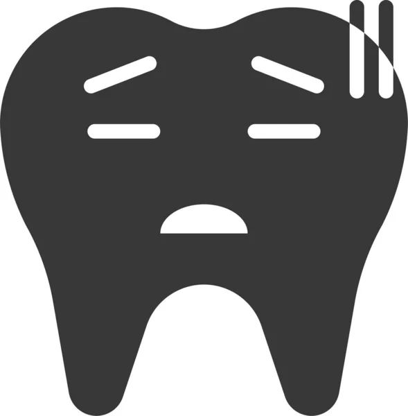 Emoticono Emoji Dental Icono Estilo Sólido — Vector de stock