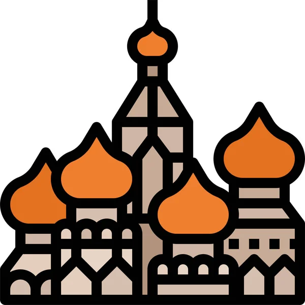 Cathedral Landmark Moscow Icon Building Category — Stock Vector