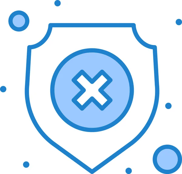 Icono Del Escudo Protección Antivirus Estilo Contorno Lleno — Vector de stock