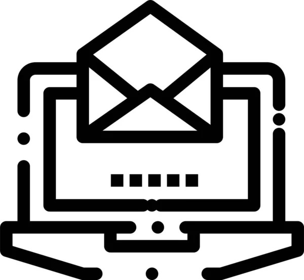 Laptop Mail Öffnet Icon — Stockvektor