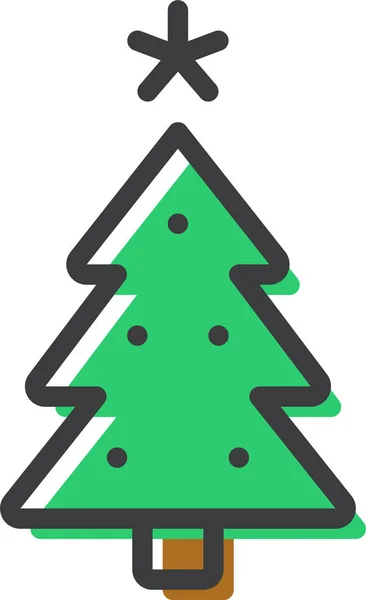 Εορταστική Χριστουγεννιάτικη Διακόσμηση Εικονίδιο Στυλ Γεμάτο Περίγραμμα — Διανυσματικό Αρχείο