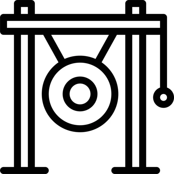 Ícone Instrumento Gongo Áudio —  Vetores de Stock