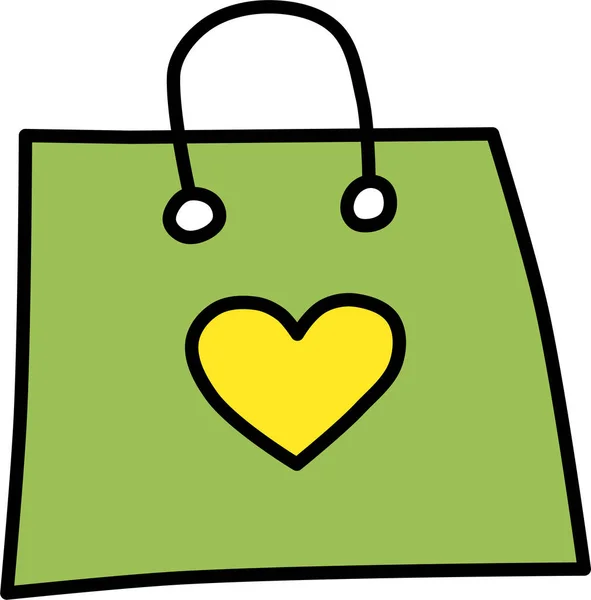 Bag Day Love Icon Filled Outline Style — Stock Vector