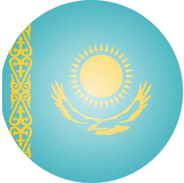 Σημαία Χώρα Εικονίδιο Kazakhstan Ισομετρικό Στυλ — Διανυσματικό Αρχείο