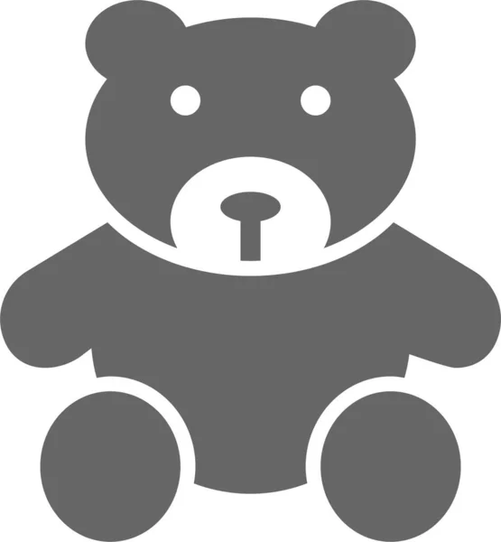 Niedźwiedź Przytulić Słodkie Ikona Solidnym Stylu — Wektor stockowy