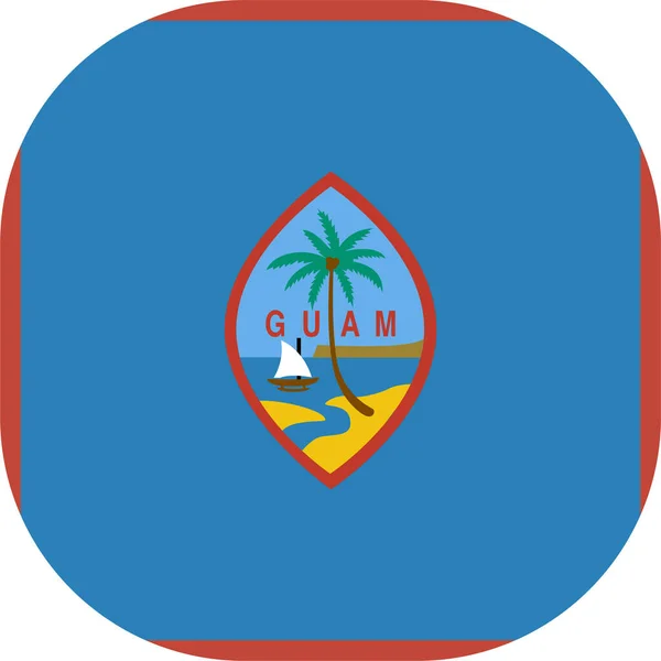 Εικονίδιο Guam Σημαίας Χώρας Επίπεδη Στυλ — Διανυσματικό Αρχείο