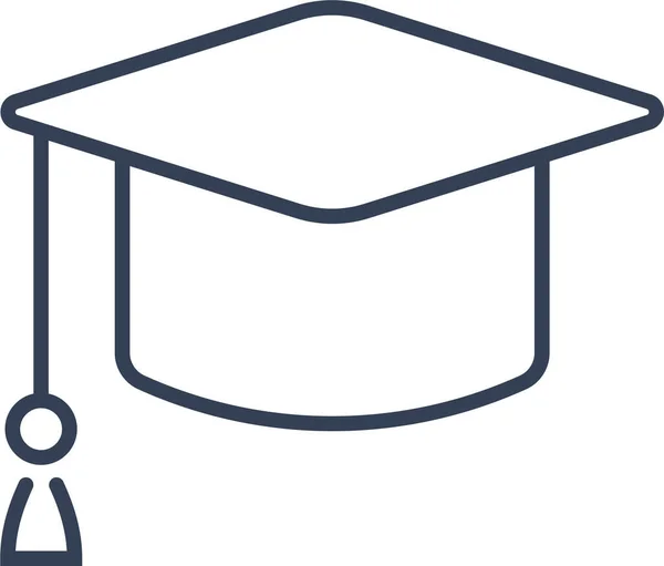 Academy Cap Graduation Icon Outline Style — Stock Vector