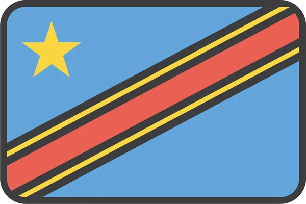 Африканский Икона Страны Конго Стиле Заполненного Контура — стоковый вектор