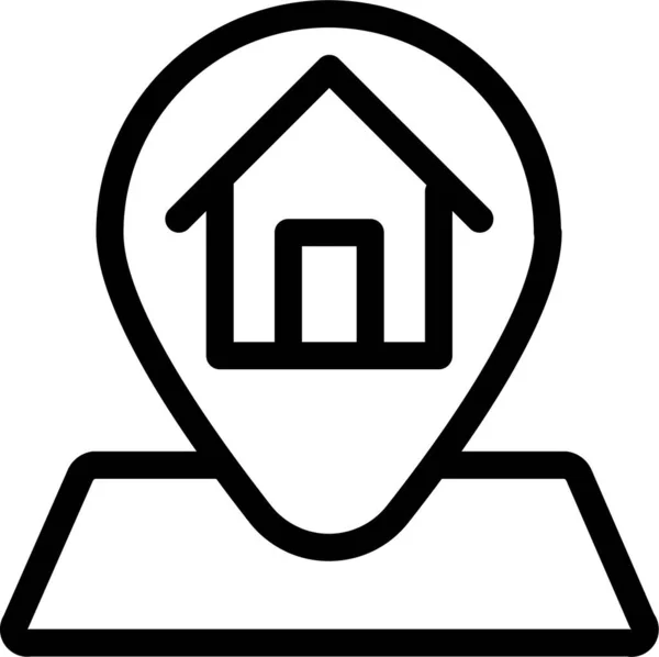 Σπίτι Σπίτι Σπίτι Εικονίδιο Ιδιοκτησίας Στυλ Περίγραμμα — Διανυσματικό Αρχείο