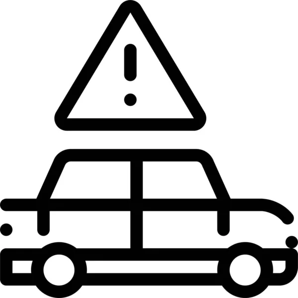 Ícone Obstrução Perigo Carro Estilo Esboço —  Vetores de Stock