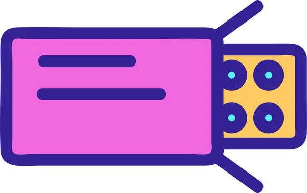 Icona Del Profilo Del Blister Antibiotico Negli Ospedali Categoria Sanitaria — Vettoriale Stock