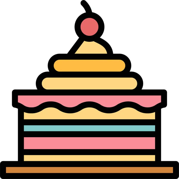 Икона Мороженого День Рождения Категории Пищевых Напитков — стоковый вектор