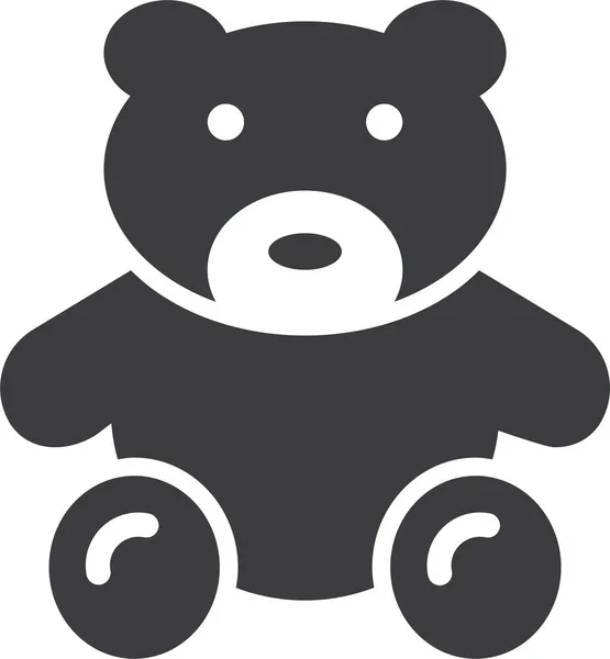 Bear Cuddle Kids Icon Solid Style — Stock Vector