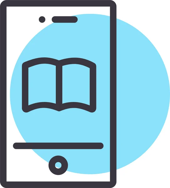 App Book Ebook Icoon Gevulde Outline Stijl — Stockvector