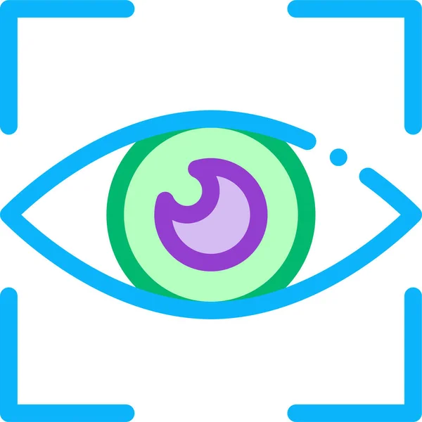 Μάτι Ανθρώπινο Εικονίδιο Αναγνώρισης Στυλ Γεμάτο Περίγραμμα — Διανυσματικό Αρχείο