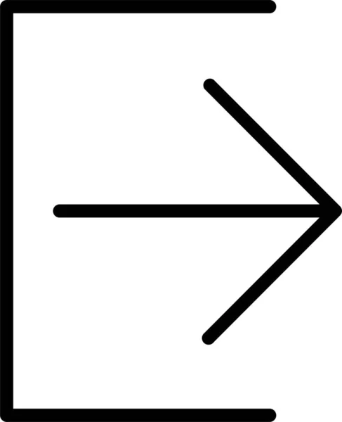 Deur Uitgang Krijgen Pictogram Omtrek Stijl — Stockvector