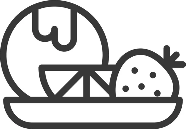 Dessert Voedsel Ijs Pictogram Omtrek Stijl — Stockvector