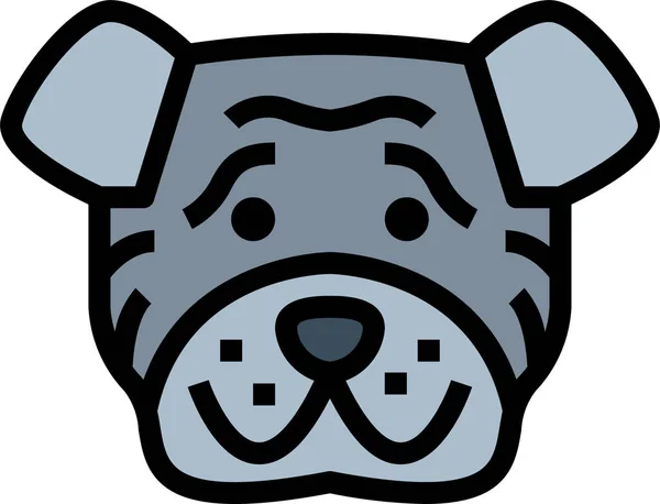 Shar Pei Dog Icono Estilo Contorno Lleno — Vector de stock