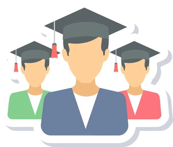 Estudante Pós Graduação Meninos Ícone Estilo Plano —  Vetores de Stock