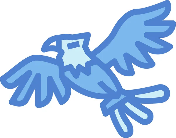 Icône Oiseau Faucon Aigle Dans Style Contour Rempli — Image vectorielle