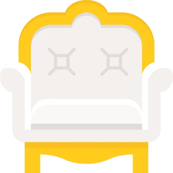 Ikon Sofa Kenyamanan Kursi Dalam Gaya Datar - Stok Vektor