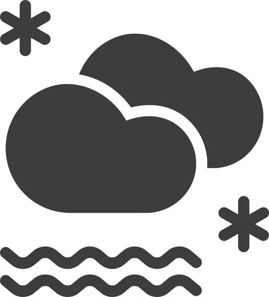 Nube Niebla Niebla Icono Estilo Sólido — Vector de stock