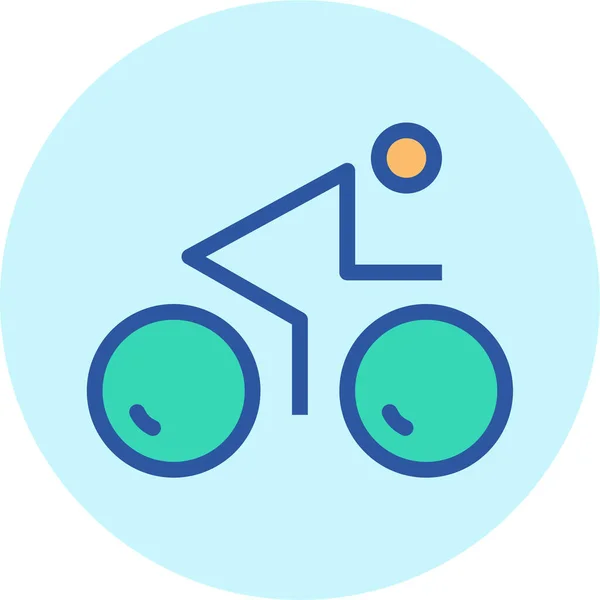 Cyclisme Vélo Icône Dans Style Contour Rempli — Image vectorielle