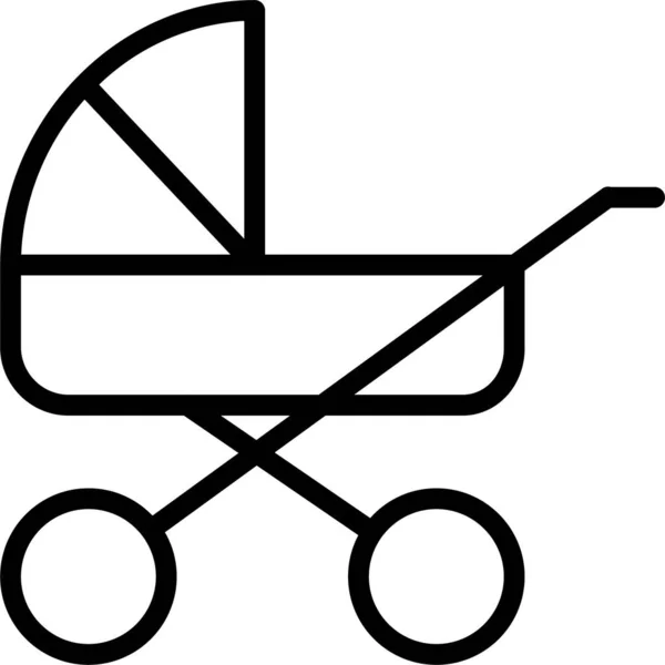 Baby Baby Carriage Buggy Εικονίδιο Στην Κατηγορία Οικογένεια Σπίτι — Διανυσματικό Αρχείο